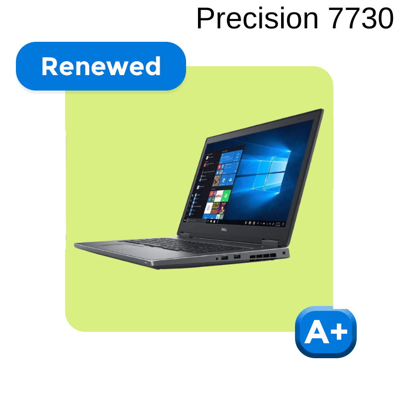 REFURBISHED DELL PRECISION 7730 (CORE i7 8TH GEN/17.3"/16GB NVIDIA P5200/1 YEAR WARRANTY)