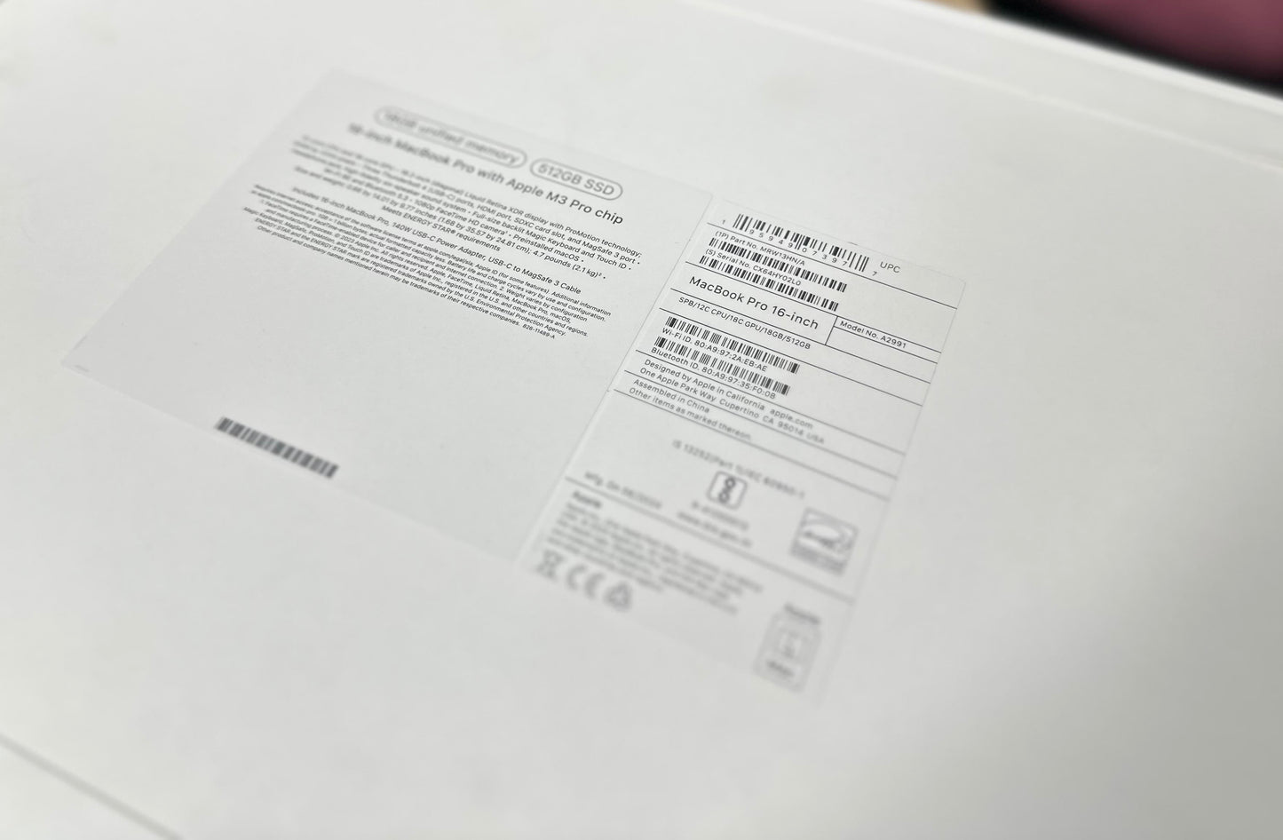 Brand New Macbook Pro A2991 2024 (M3 PRO/18GB/512GB/1 Year/16.2" Liquid Retina/Warranty By Apple)